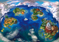 Carte de la région dans Pokémon Soleil et Lune.